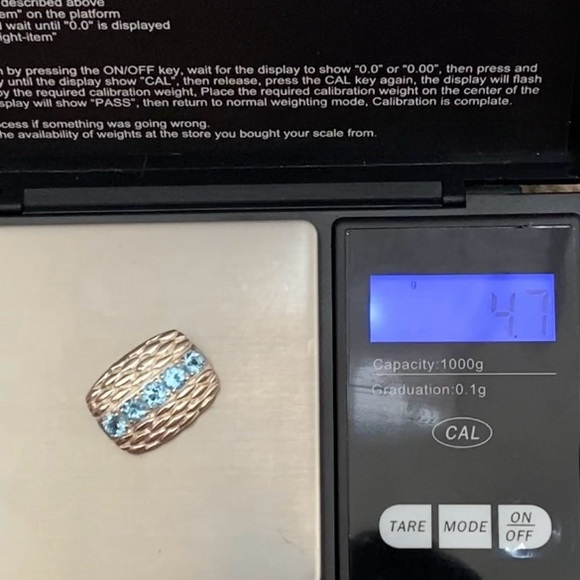 Vintage Sterling Silver 925 Signed Blue Topaz Slider Pendant 4.7g - Picture 6 of 13